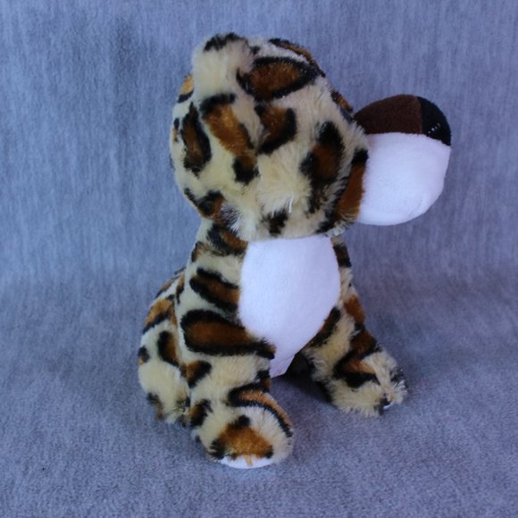 Hug & Luv CHEETAH Plush Spotted Big Glitter Eyes 7" Stuffed Animal Toy - Picture 2 of 7